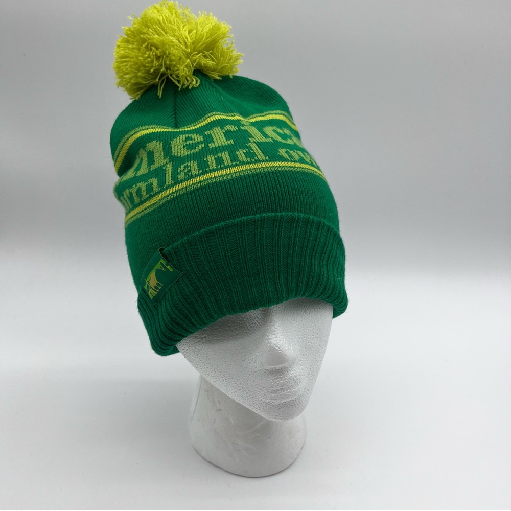 Green and Yellow American Farmland Owner Knit Beanie Hat | NWT